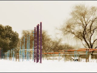 校园雪景